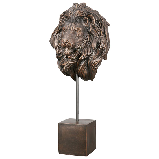 Ocala Polyresin Lion Sculpture In Antique Bronze