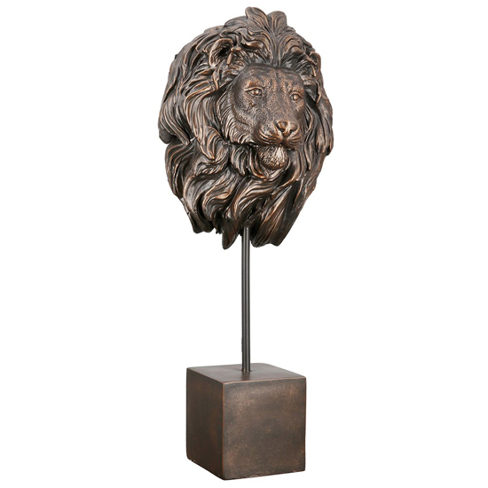 Ocala Polyresin Lion Sculpture In Antique Bronze