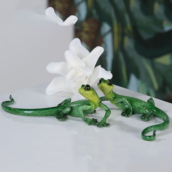 Ocala Polyresin Lizard Charly Green Sculpture Large In Green