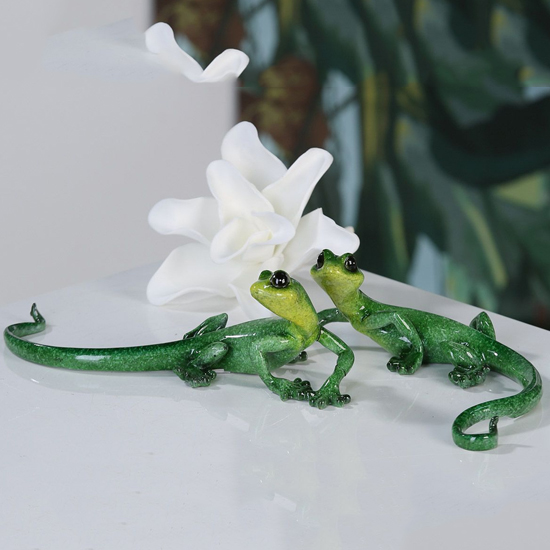 Read more about Ocala polyresin lizard charly green sculpture large in green