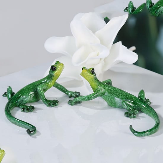 Product photograph of Ocala Polyresin Lizard Charly Green Sculpture Small In Green from Furniture in Fashion