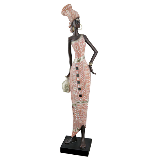 Ocala Polyresin Malaika Sculpture In Brown And Rose