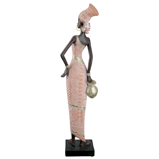 Ocala Polyresin Malaika Sculpture In Brown And Rose