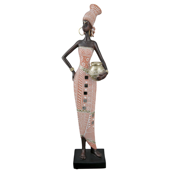Ocala Polyresin Malaikas Sculpture In Brown And Rose