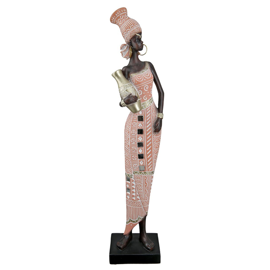 Ocala Polyresin Malaikas Sculpture In Brown And Rose
