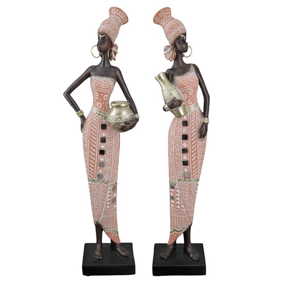Read more about Ocala polyresin malaikas sculpture in brown and rose