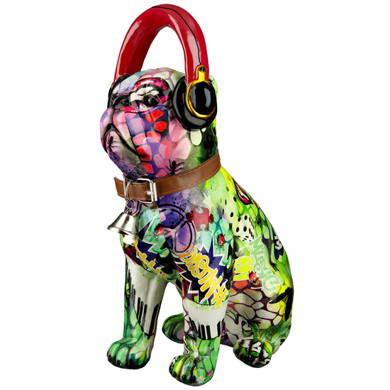 Ocala Polyresin Mops Street Art Sculpture In Multicolour