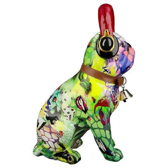 Ocala Polyresin Mops Street Art Sculpture In Multicolour