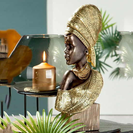 Ocala Polyresin Shari Sculpture In Gold