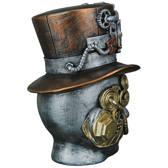 Ocala Polyresin Steampunk Female Sculpture In Silver