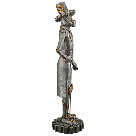 Ocala Polyresin Steampunk Monkey Sculpture In Silver