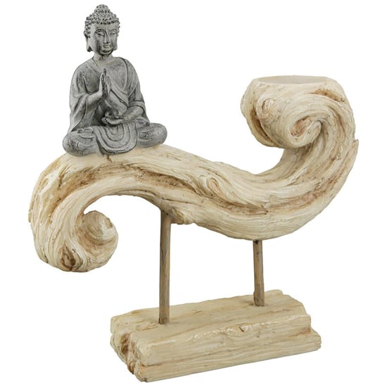 Product photograph of Ocala Polyresin Tealighth Buddha Sculpture In Grey from Furniture in Fashion