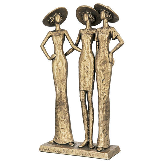 Ocala Polyresin Three Divas Sculpture In Gold