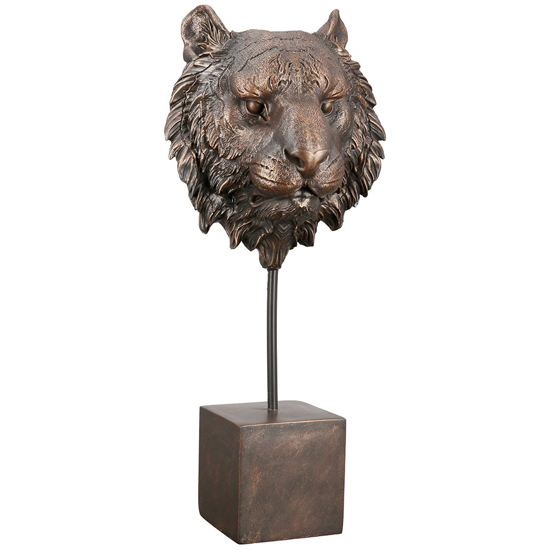 Ocala Polyresin Tiger Sculpture In Antique Bronze