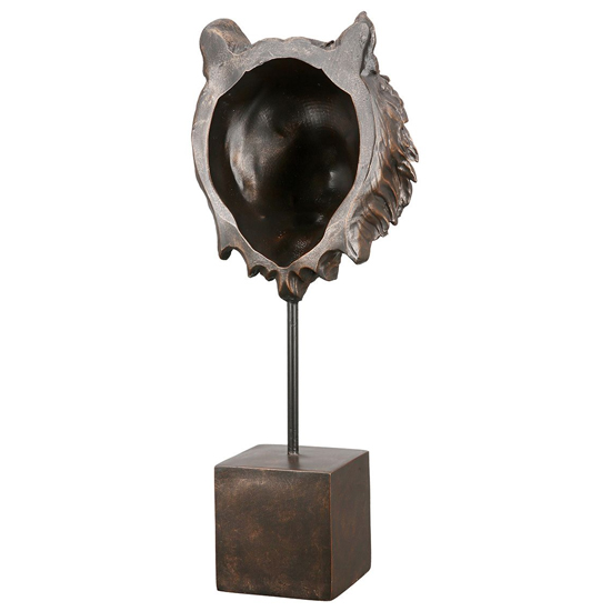 Ocala Polyresin Tiger Sculpture In Antique Bronze