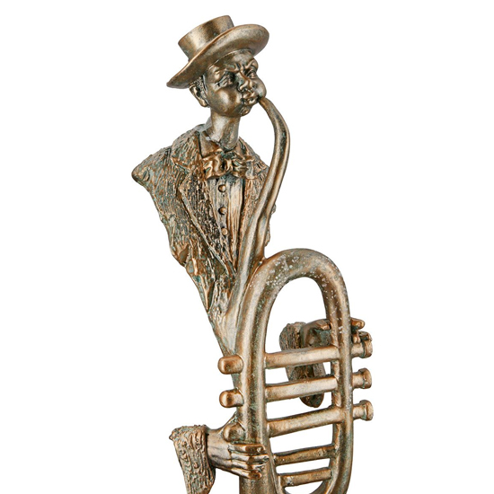 Ocala Polyresin Trumpet Player Sculpture In Gold_2