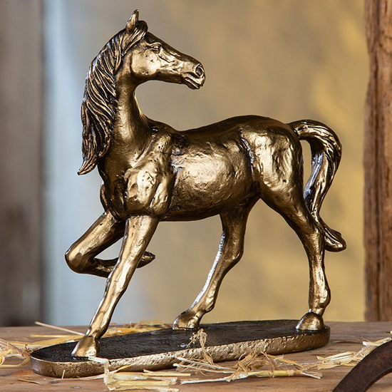 Product photograph of Ocala Polyresin Wild Horse Sculpture In Bronze from Furniture in Fashion