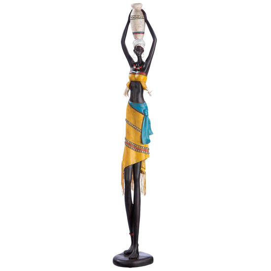 Ocala Polyresin Woman Auma 3 Sculpture In Brown And Yellow