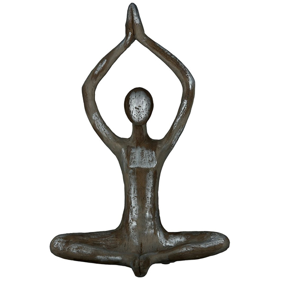 Ocala Polyresin Yoga Woman III Sculpture In Antique Brown