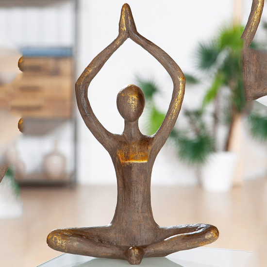 Ocala Polyresin Yoga Woman III Sculpture In Brown