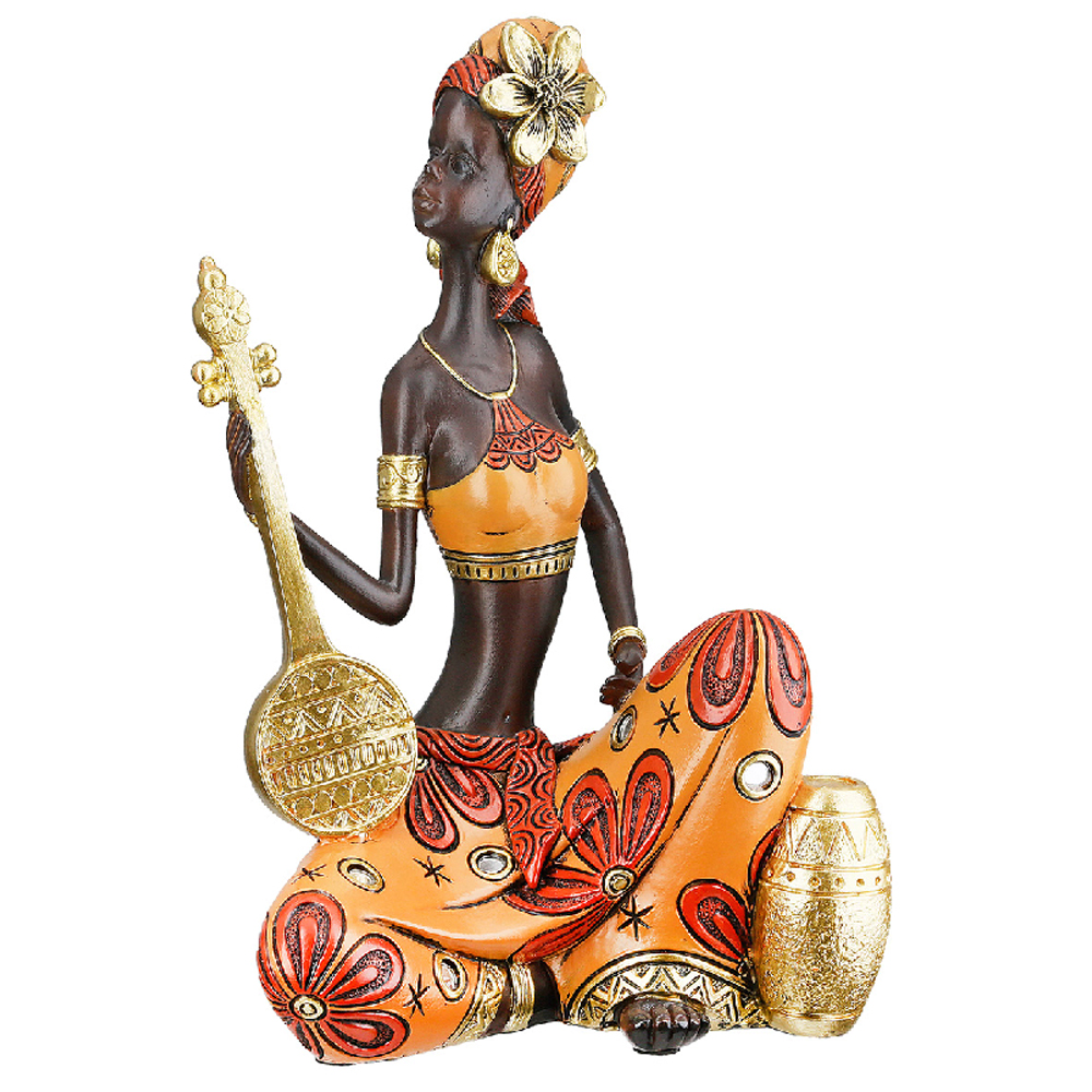 Ocala Synthetic Resin African Beat 2 Woman in Brown and Red