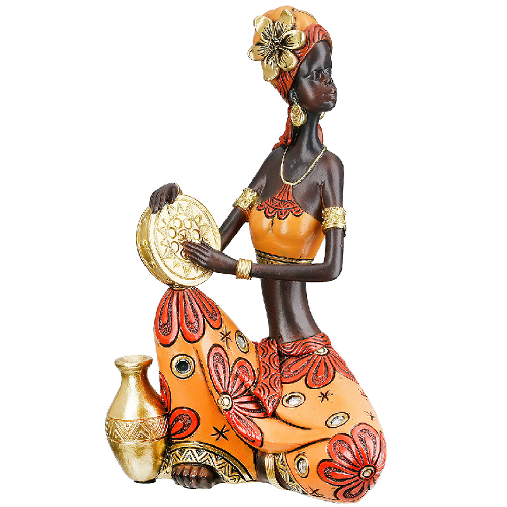 Ocala Synthetic Resin African Beat 2 Woman in Brown and Red