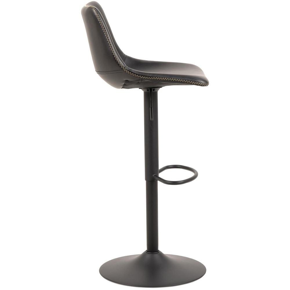 Ocala Vintage Black PU Leather Bar Stools In Pair