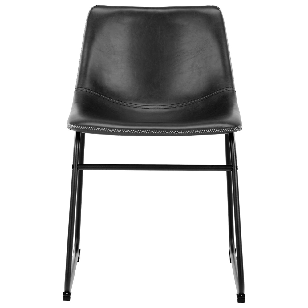 Ocala Vintage Black PU Leather Dining Chairs In Pair