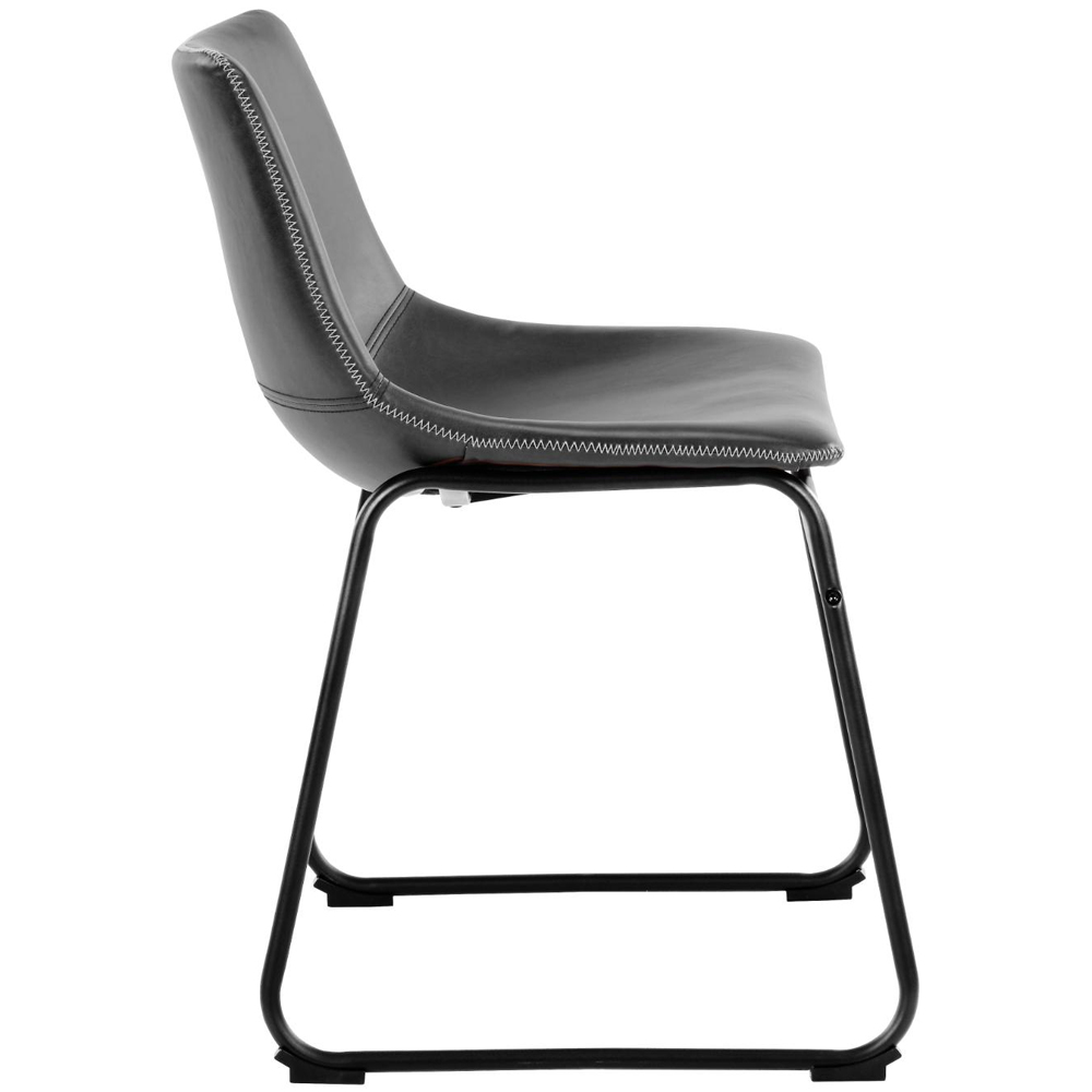 Ocala Vintage Black PU Leather Dining Chairs In Pair