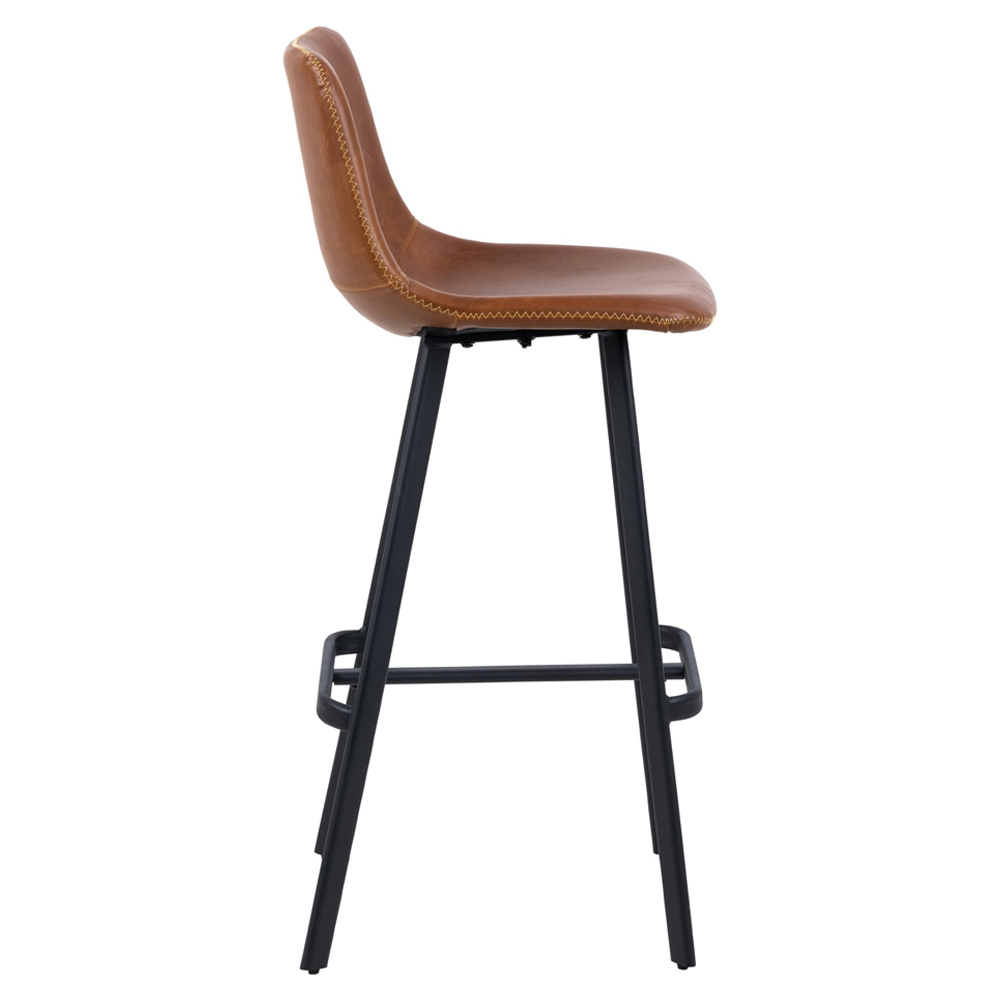 Ocala Vintage Brandy PU Leather Bar Chairs In Pair