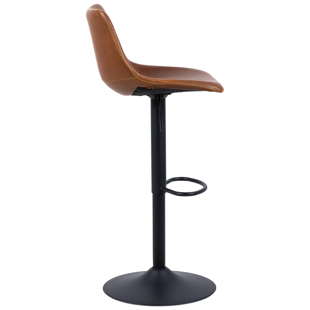 Ocala Vintage Brandy PU Leather Bar Stools In Pair