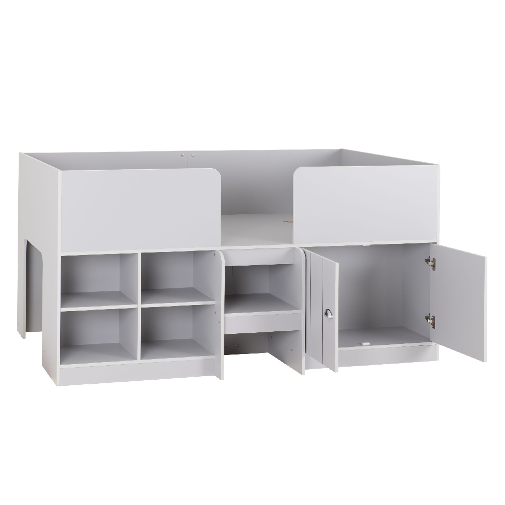 Ocala Wooden Low Sleeper Children Bed With 2 Doors In Dove Grey