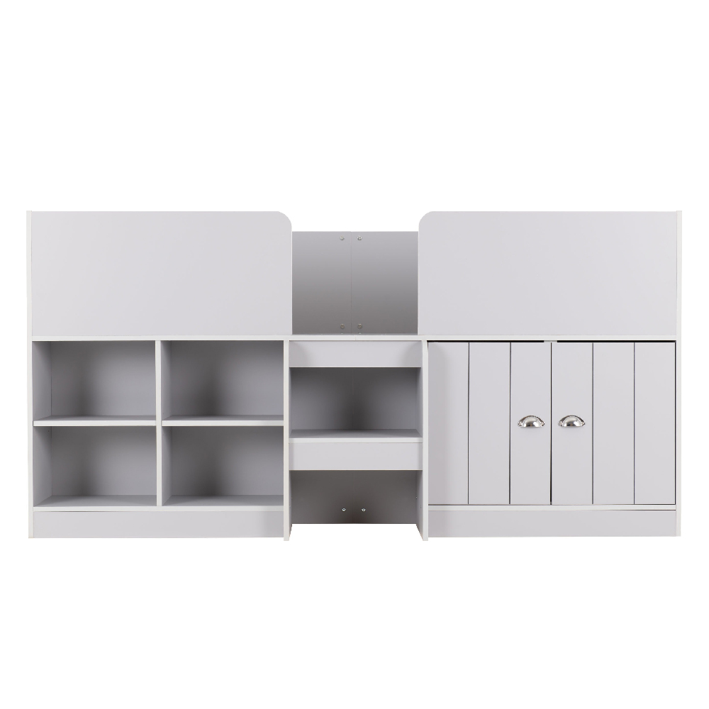 Ocala Wooden Low Sleeper Children Bed With 2 Doors In Dove Grey