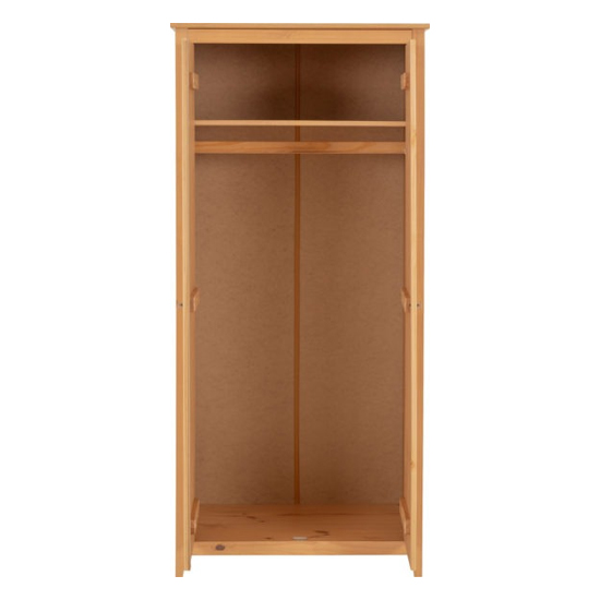 Ocala Wooden Wardrobe With 2 Doors In Antique Pine