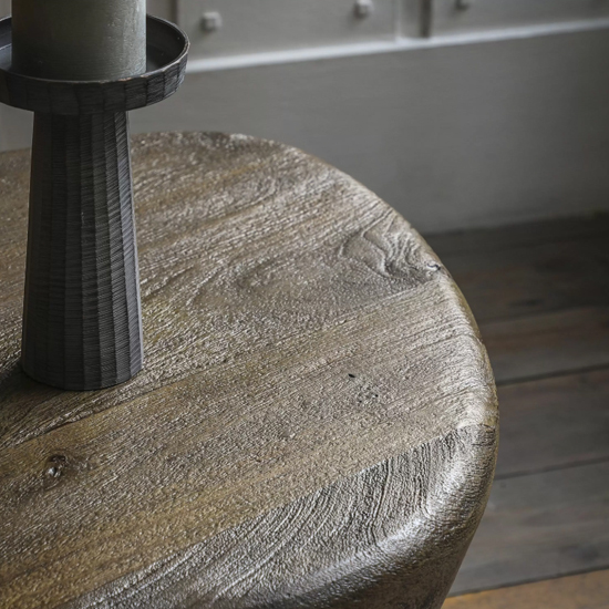Ocean Wooden Side Table In Dark Brown