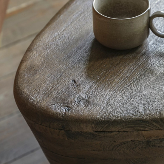 Ocean Wooden Side Table In Dark Brown