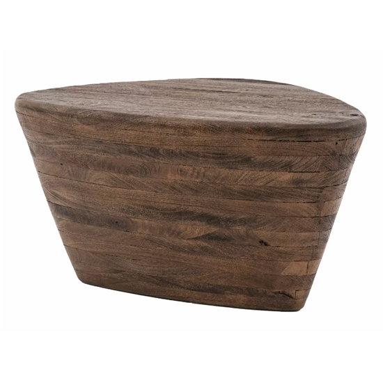 Ocean Wooden Side Table In Dark Brown