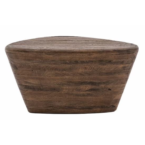 Ocean Wooden Side Table In Dark Brown