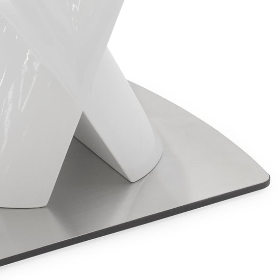 Oceanside Square Glass Top Lamp Table In White High Gloss