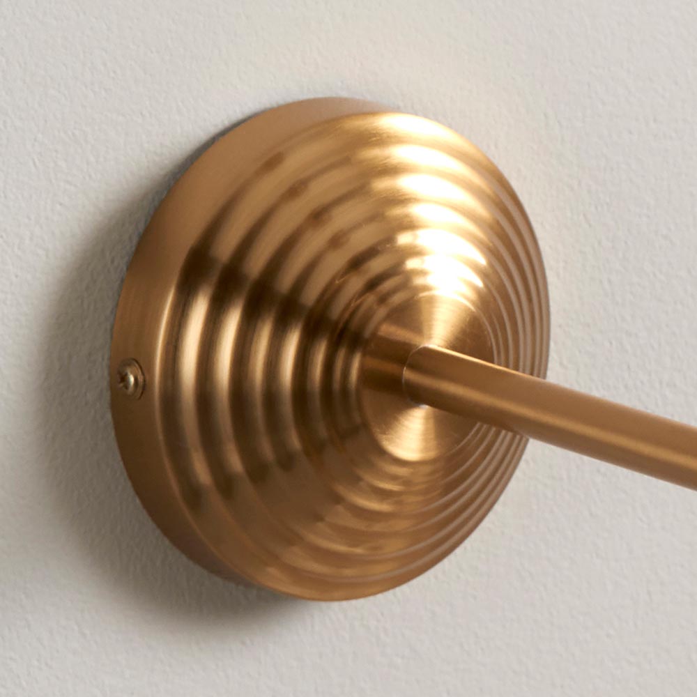 Oceanside Vintage White Fabric Wall Light In Brushed Aged Brass