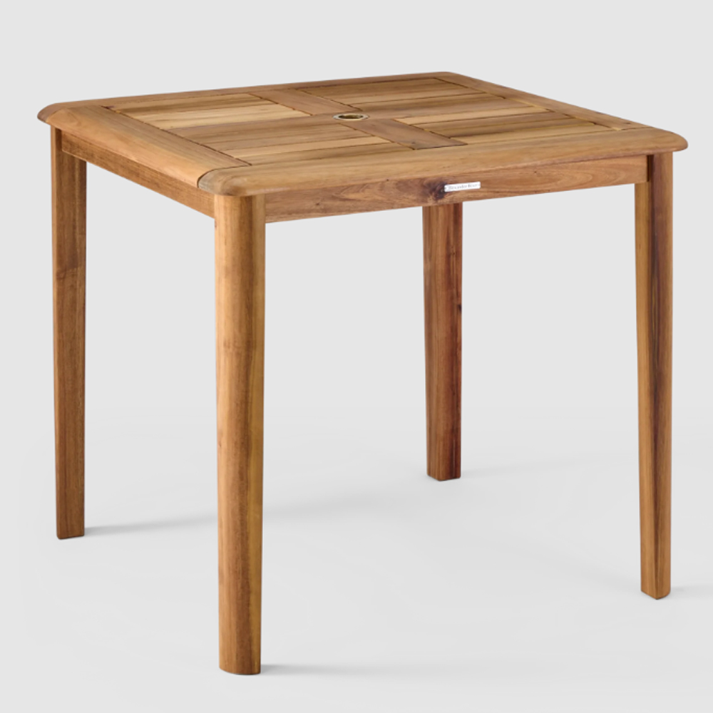 Ocevara Garden Acacia Wood Square Dining Table in Golden Brown