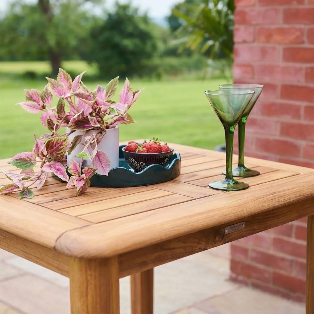 Ocevara Garden Acacia Wood Square Dining Table in Golden Brown