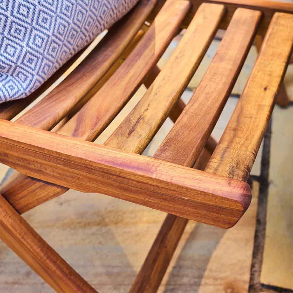 Ocevara Outdoor Wooden Dining Chair Pair without Arms in Golden Brown