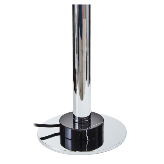 Ocho Black Table Lamp With Silver Body And Black Marble Base