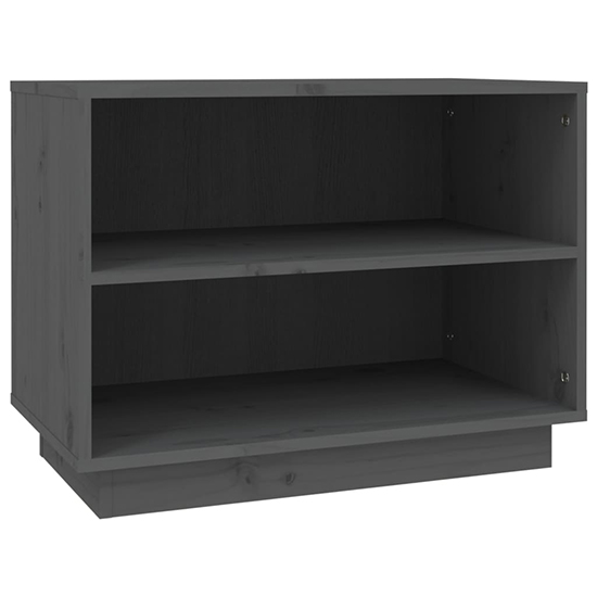 Ochoa Solid Pinewood Shoe Storage Bench In Grey