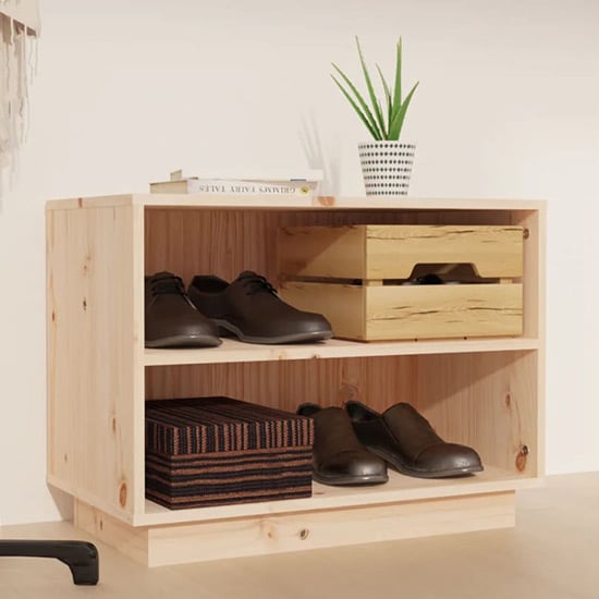 Product photograph of Ochoa Solid Pinewood Shoe Storage Bench In Natural from Furniture in Fashion