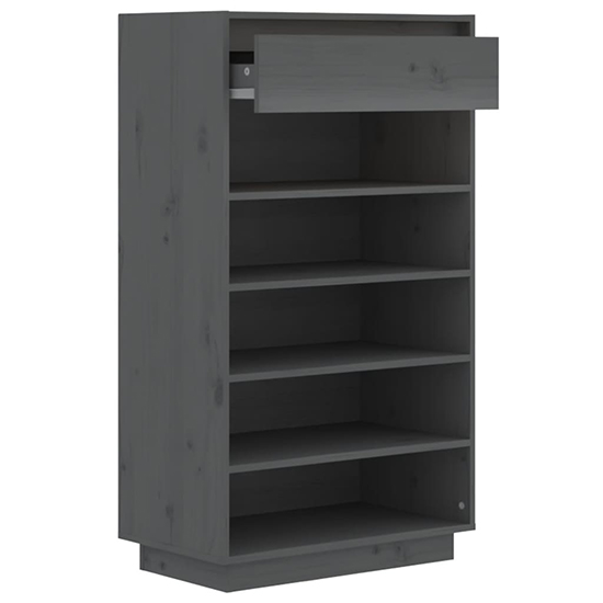 Ochoa Solid Pinewood Shoe Storage Rack In Grey_5