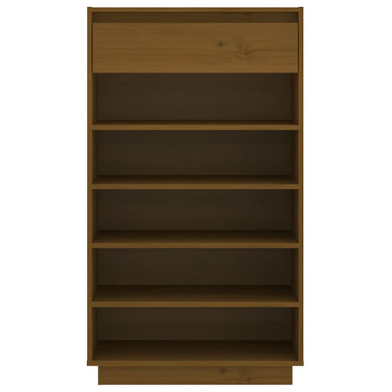 Ochoa Solid Pinewood Shoe Storage Rack In Honey Brown