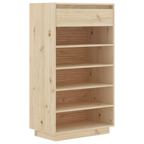 Ochoa Solid Pinewood Shoe Storage Rack In Natural