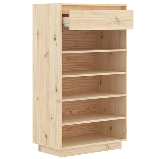 Ochoa Solid Pinewood Shoe Storage Rack In Natural